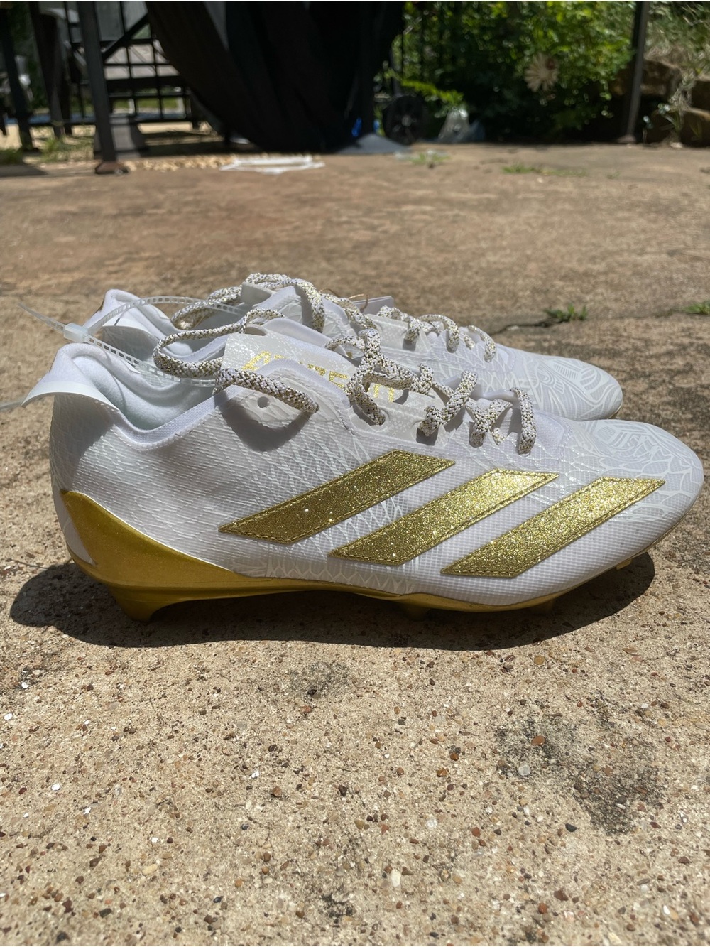 adidas White and Gold Soccer Cleats
